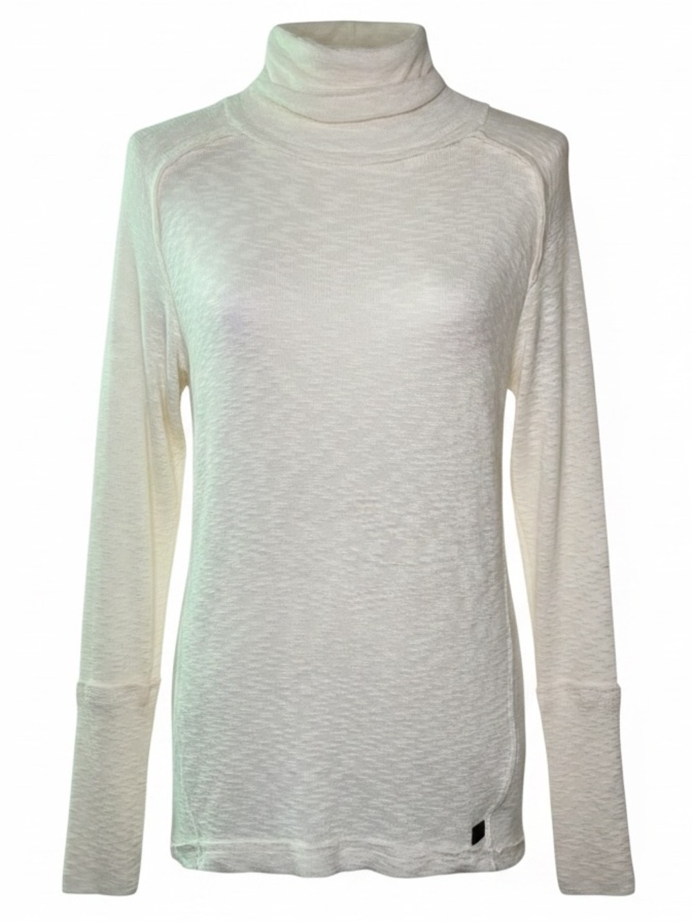 Peace Love World-White Slub Turtleneck Raw Edge Top “Live in Love” SZ XS